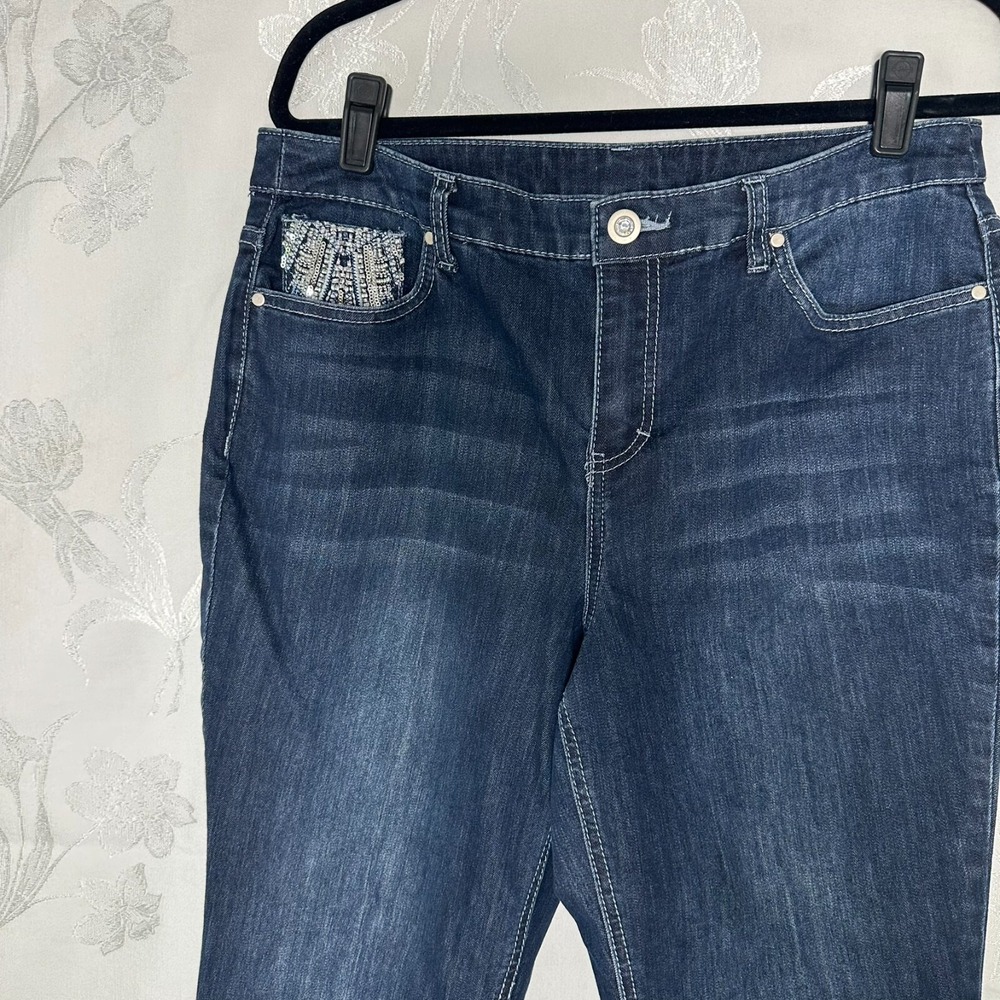 Christopher Banks Size-12P Denim Jeans Blue Stretch Embellished Pockets - Picture 6 of 15